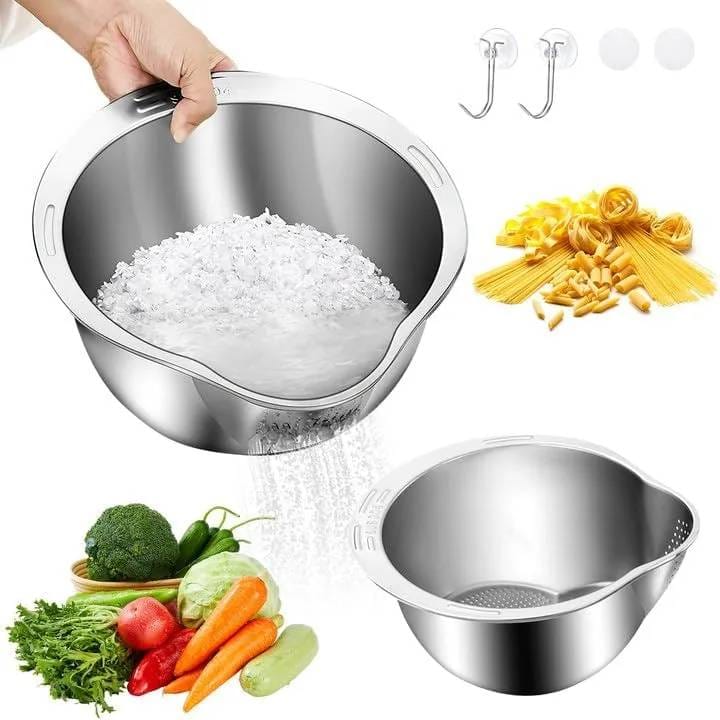 ১ পিস-Rice Washer Strainer Bowl
